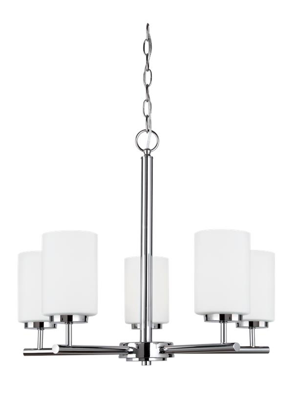 Product image for Oslo 5 Light LED Chandelier - Chrome