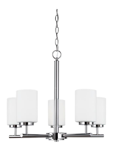 Product image for Oslo 5 Light LED Chandelier - Chrome