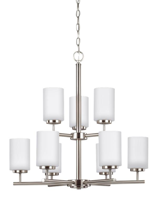Product image for Oslo 9 Light LED Chandelier - Brushed Nickel