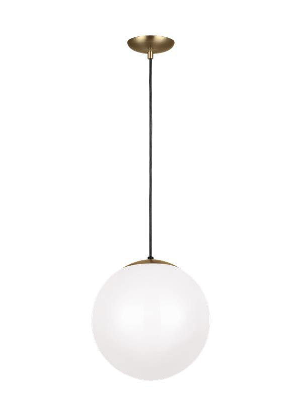 Product image for Leo 1 Light Extra Large Pendant - Satin Bronze w/ Smooth White Glass