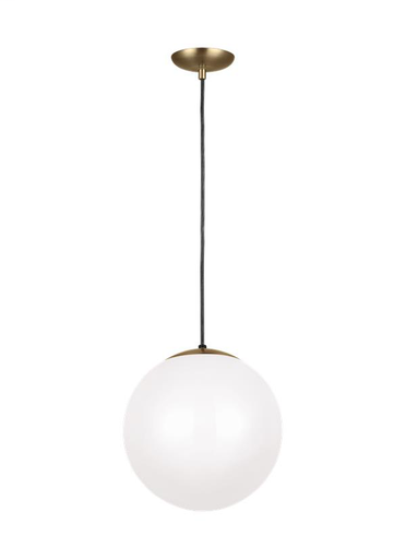 Product image for Leo 1 Light Extra Large Pendant - Satin Bronze w/ Smooth White Glass