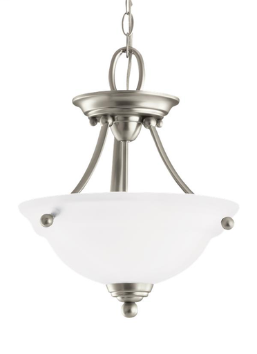 Product image for Wheaton 2 Light LED Convertible Semi-Flush/Pendant - Brushed Nickel