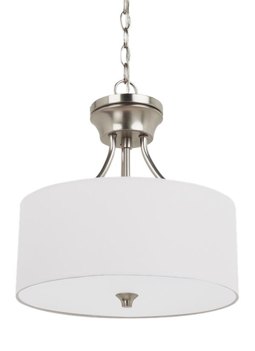 Product image for Stirling 2 Light LED Convertible Semi-Flush/Pendant - Brushed Nickel