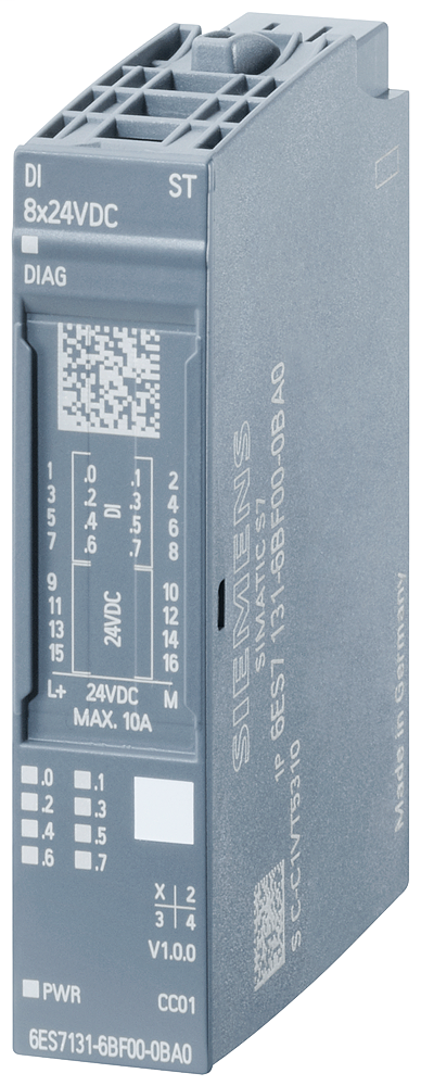Product image for Siemens 6ES71316BF000BA0 SIMATIC ET 200SP 8X 24 VDC Standard Digital Input Module