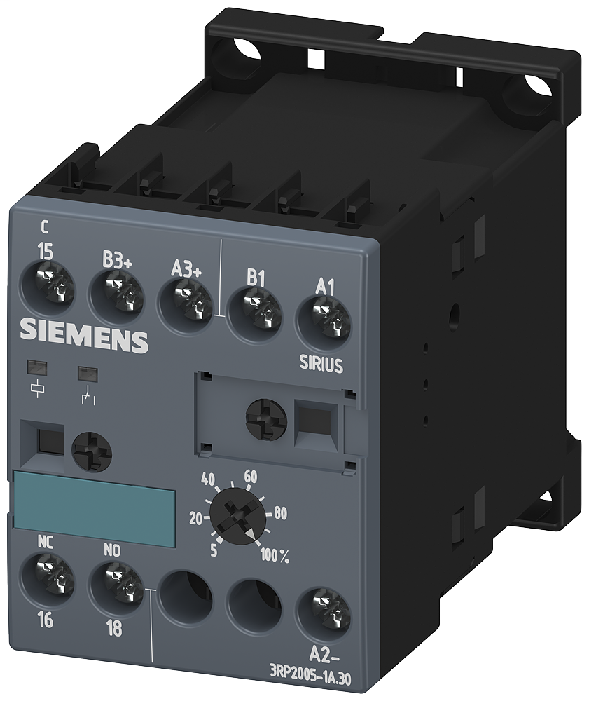 Siemens Industry 3RP2005-1AQ30 24 VAC/VDC 100 to 127 VAC 0.05 Second to 100 Hour 1CO Electronic Solid State Timing Relay Siemens Industry 3RP2005-1AQ30 24 VAC/VDC 100 to 127 VAC 0.05 Second to 100 Hour 1CO Electronic Solid State Timing Relay