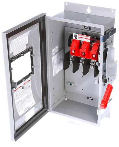 Product image for Siemens HNF361JW 240/480/600 VAC 250 VDC 30 Amp 3-Pole 3-Wire NEMA 3R/3S/12 Heavy Duty Non-Fusible Safety Switch