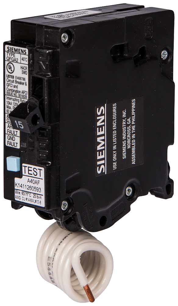 Siemens MP115DFP BK MP-GAT2 AFCI/GFCI 1 Product image for Siemens MP115DFP BK MP-GAT2 AFCI/GFCI 1
