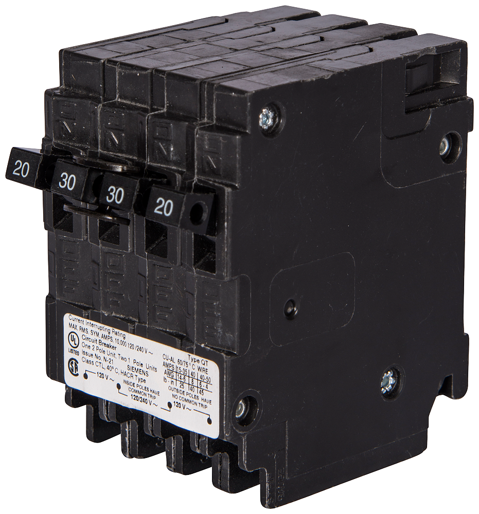 Product image for Siemens MP25020 BREAKER (2)20A 1P/(1)50