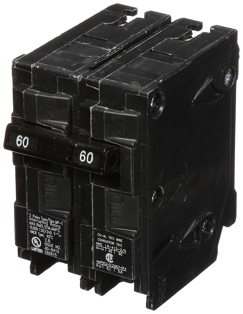 MP260 60-Amp Double Pole Type MP-T Circuit Breaker Murray MP260 60-Amp Double Pole Type MP-T Circuit Breaker Murray