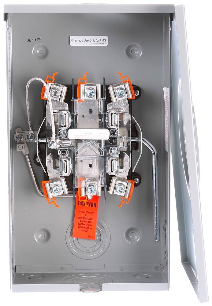 Product image for Siemens 40005-01F 600 VAC 200 Amp 1-Phase 3-Wire 5-Jaw 1-Position Lever Bypass Ringless Meter Mounting Equipment