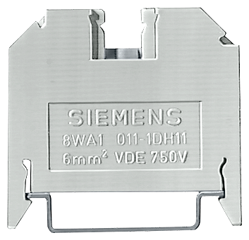 Product image for Siemens 8WA1011-1DH11 6 mm. 600 Volt 44 Amp 14 to 18 AWG/16 to 8 AWG 1-Terminal Beige Through Type Terminal Block
