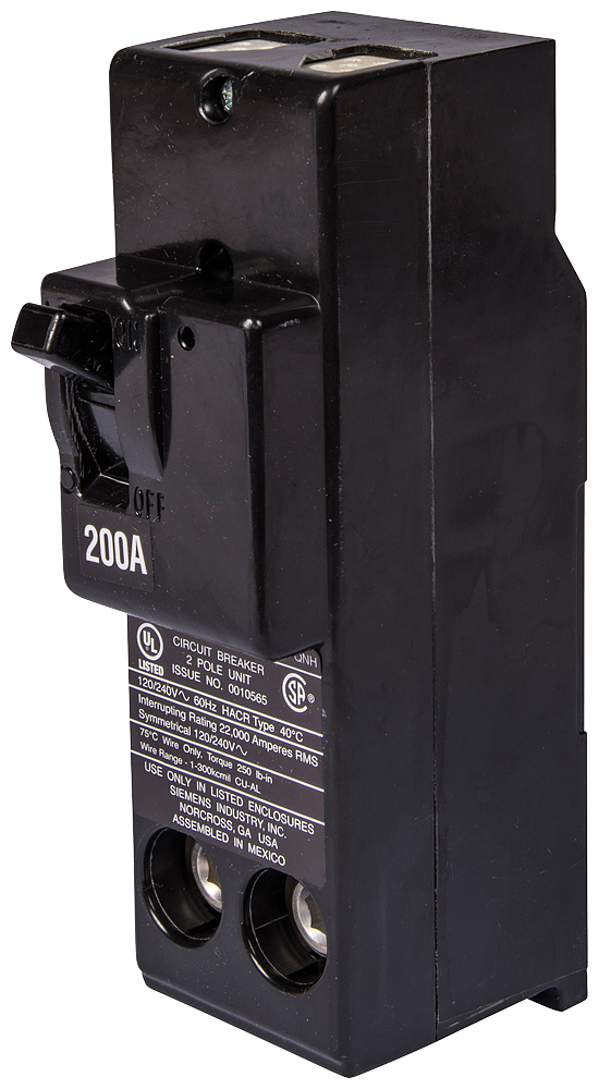 Product image for Siemens MPD2200 2-Pole 120/240 VAC 200 Amp 10 kA Common Trip Circuit Breaker