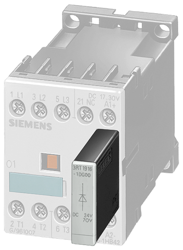 Product image for Siemens 3RT1916-1CD00 127 to 240 VAC 150 to 250 VDC RC Element Surge Suppressor