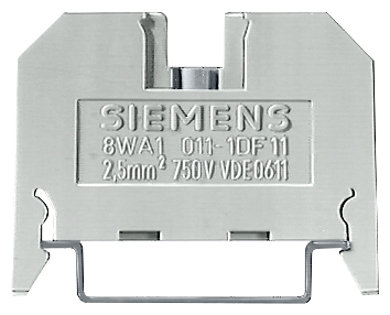 Product image for Siemens 8WA1011-1DF11 2.5 mm. 600 Volt 20 Amp 22 to 12 AWG/18 to 12 AWG 1-Terminal Beige Through Type Terminal Block
