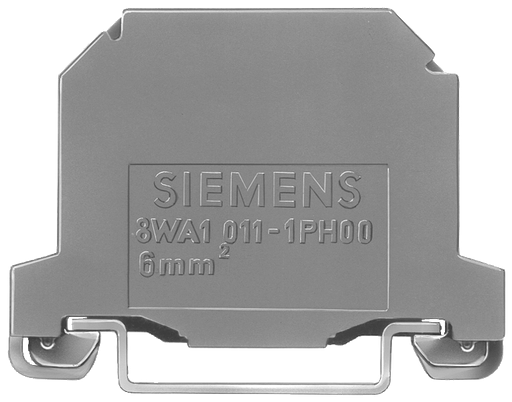 Product image for Siemens 8WA1011-1PH00 6 mm. 2-Terminal Green/Yellow Terminal Block