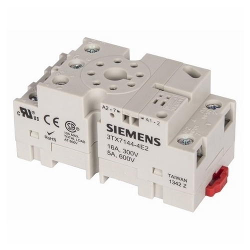Product image for Siemens 3TX7144-4E2 240 VAC 8-Pin Screw Terminal Plug-In Relay Socket
