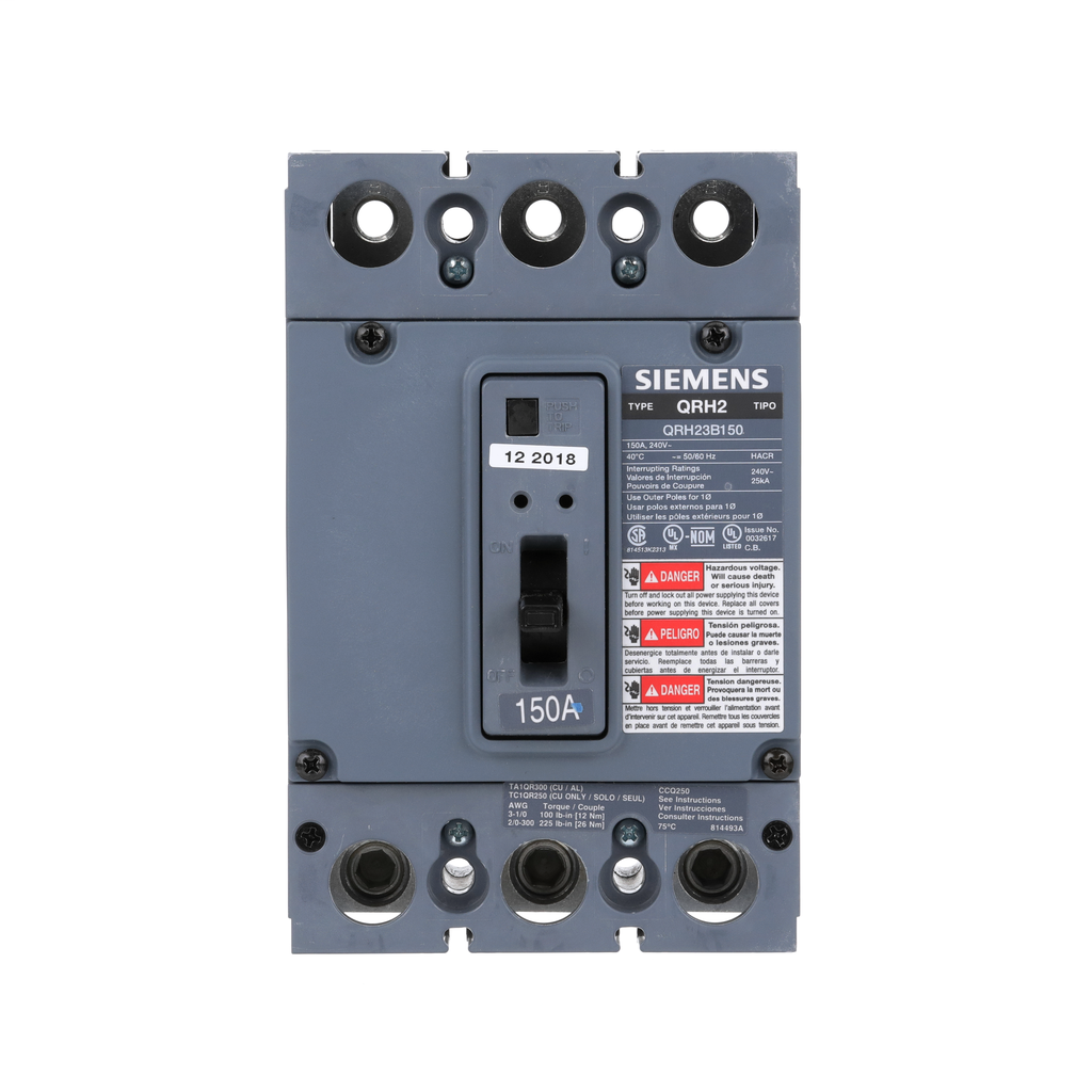 BREAKER QR 3P 150A 240V 25KA BREAKER QR 3P 150A 240V 25KA
