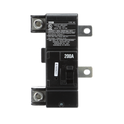 Product image for Siemens MBK200M 120/240 Volt 200 Amp 22 kA 2-Pole Circuit Breaker