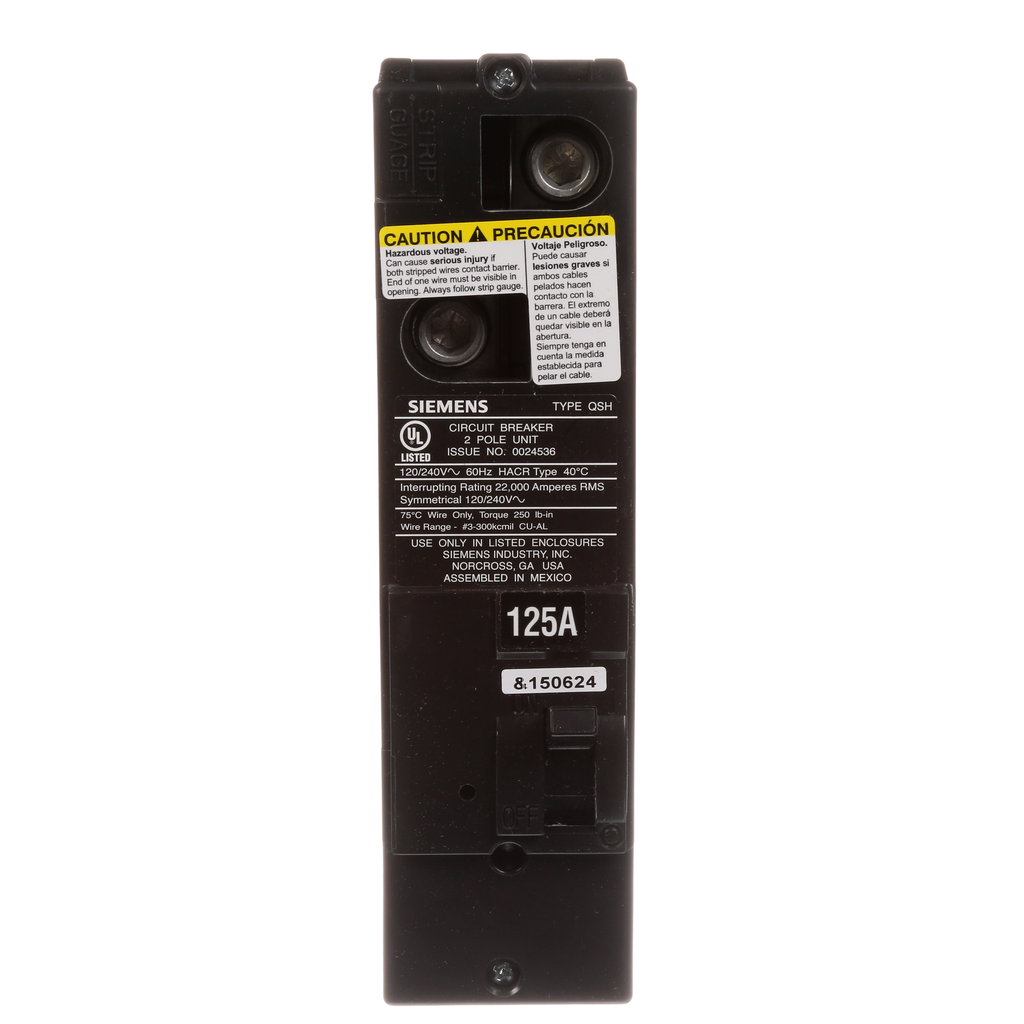 S-A QS2125H BREAKER 125A 2P 120/240 S-A QS2125H BREAKER 125A 2P 120/240