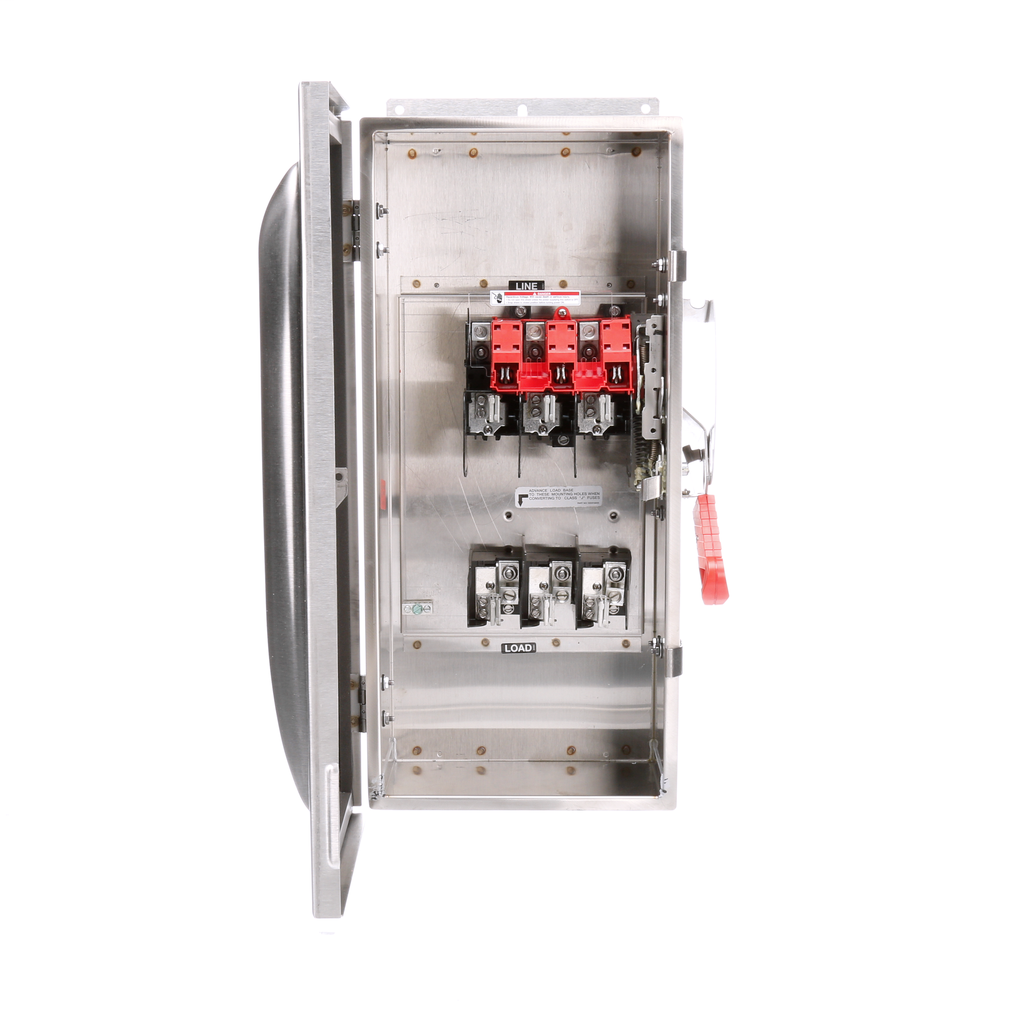 Siemens Industry HF363S 480/600 VAC 250/600 VDC 100 Amp 3-Pole 3-Wire NEMA 4/4X Heavy Duty Fusible Safety Switch Siemens Industry HF363S 480/600 VAC 250/600 VDC 100 Amp 3-Pole 3-Wire NEMA 4/4X Heavy Duty Fusible Safety Switch