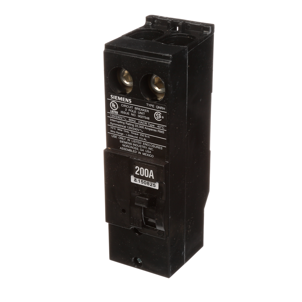 Siemens Industry QN2200RH 2-Pole 120/240 VAC 200 Amp 22 kA Common Trip