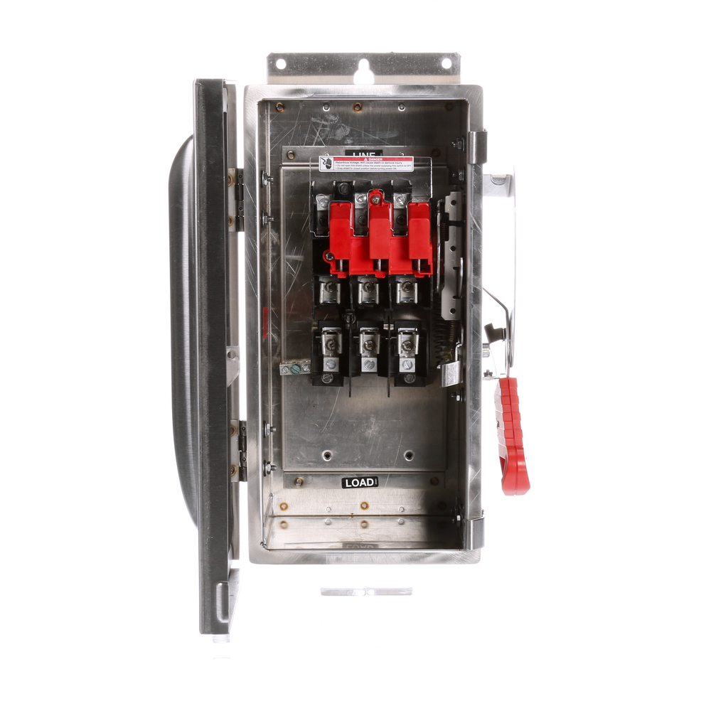 Siemens Industry HF321S 240 VAC 30 Amp 3-Pole 3-Wire NEMA 4/4X Heavy Duty Fusible Safety Switch Siemens Industry HF321S 240 VAC 30 Amp 3-Pole 3-Wire NEMA 4/4X Heavy Duty Fusible Safety Switch