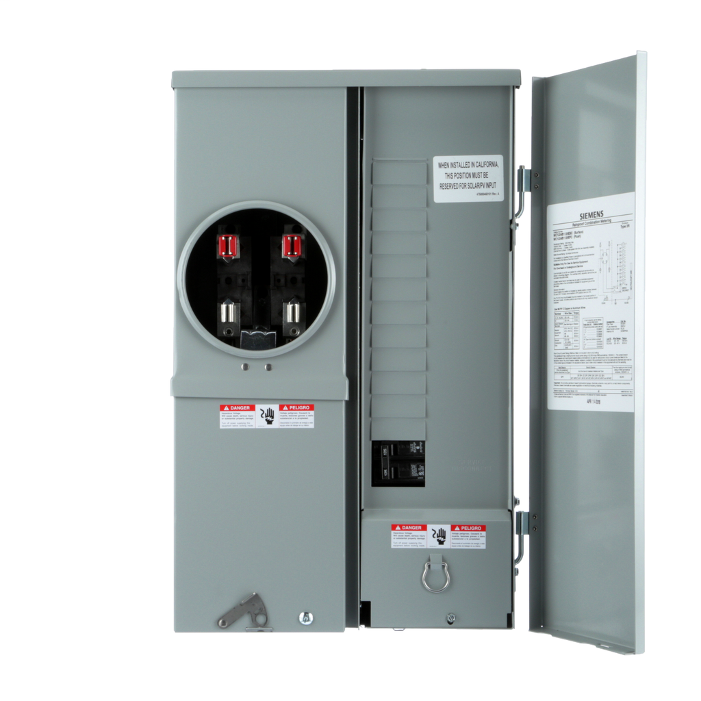 Siemens Industry MC1224B1125ESC 120/240 VAC 125 Amp 1-Phase 3-Wire Ring Type Combination Meter Load Center Siemens Industry MC1224B1125ESC 120/240 VAC 125 Amp 1-Phase 3-Wire Ring Type Combination Meter Load Center