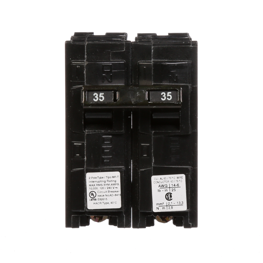 Siemens MP235 2-Pole 120/240 VAC 35 Amp 10 kA Plug-In Common Trip Circuit Breaker Siemens MP235 2-Pole 120/240 VAC 35 Amp 10 kA Plug-In Common Trip Circuit Breaker