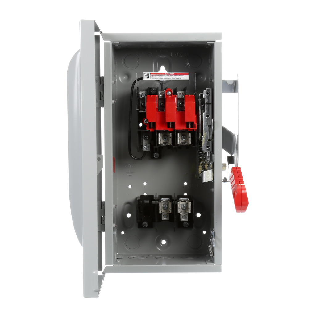 Siemens Industry HF261 480/600 VAC 250/600 VDC 30 Amp 2-Pole 2-Wire NEMA 1 Heavy Duty Fusible Safety Switch Siemens Industry HF261 480/600 VAC 250/600 VDC 30 Amp 2-Pole 2-Wire NEMA 1 Heavy Duty Fusible Safety Switch
