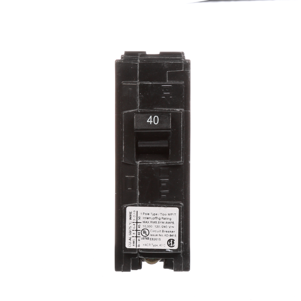 Siemens MP140 1-Pole 120 VAC 40 Amp 10 kA Plug-In Circuit Breaker Siemens MP140 1-Pole 120 VAC 40 Amp 10 kA Plug-In Circuit Breaker