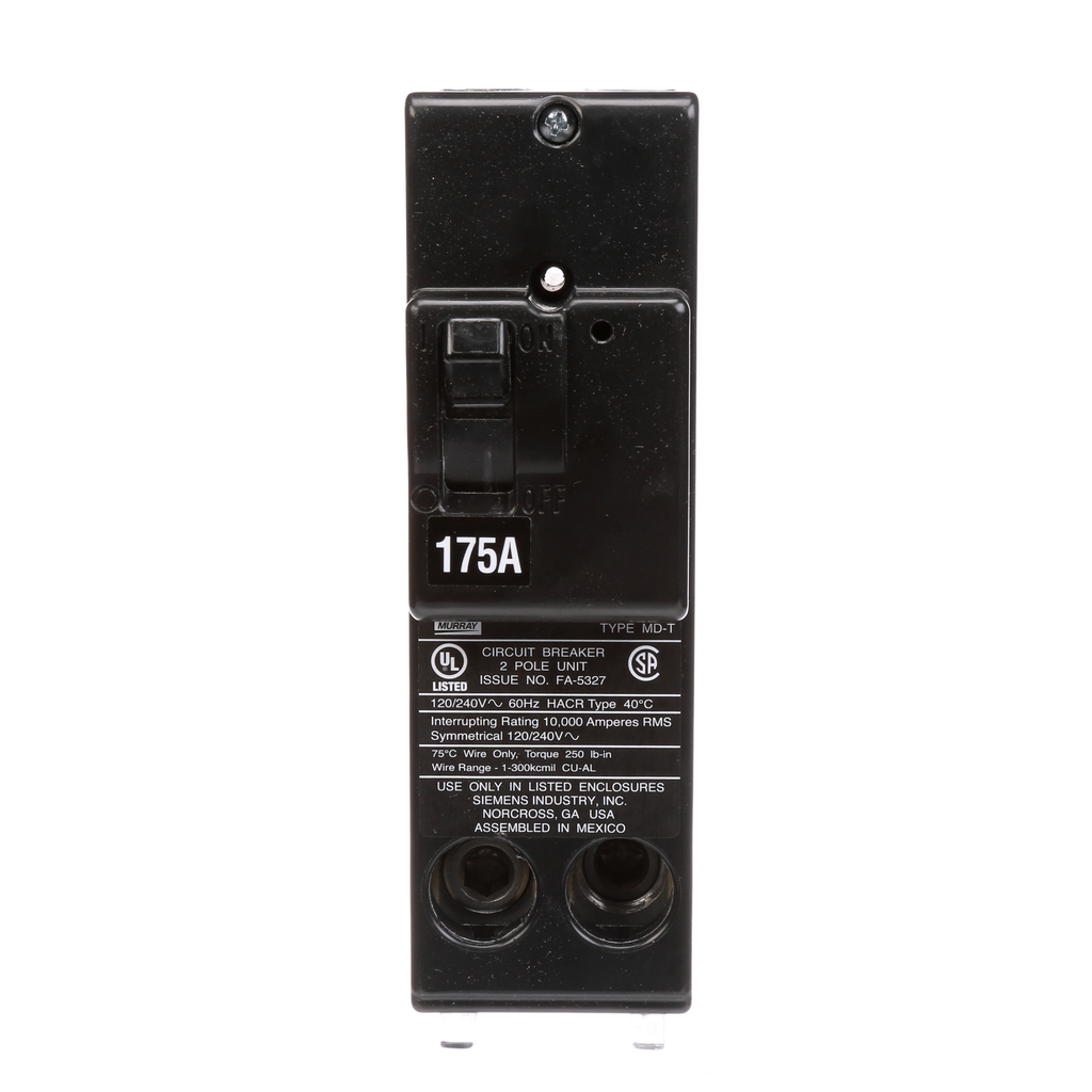 Siemens Industry MPD2175 120/240 Volt 175 Amp 10 kA 2-Pole Type MD-T Circuit Breaker Siemens Industry MPD2175 120/240 Volt 175 Amp 10 kA 2-Pole Type MD-T Circuit Breaker
