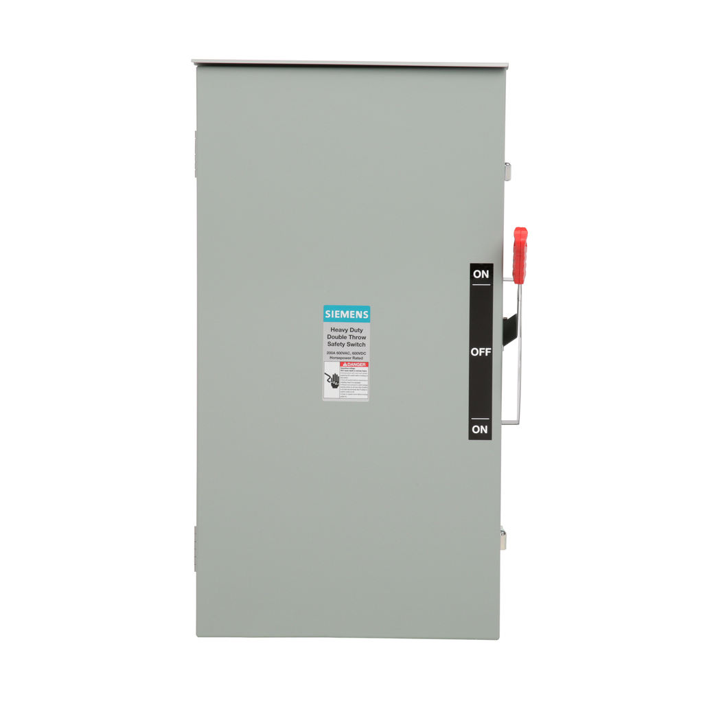Siemens Industry DTNF364R 600 VAC/250 VDC 200 Amp 3-Pole 3-Wire NEMA 3R Heavy Duty Non-Fusible Safety Switch Siemens Industry DTNF364R 600 VAC/250 VDC 200 Amp 3-Pole 3-Wire NEMA 3R Heavy Duty Non-Fusible Safety Switch