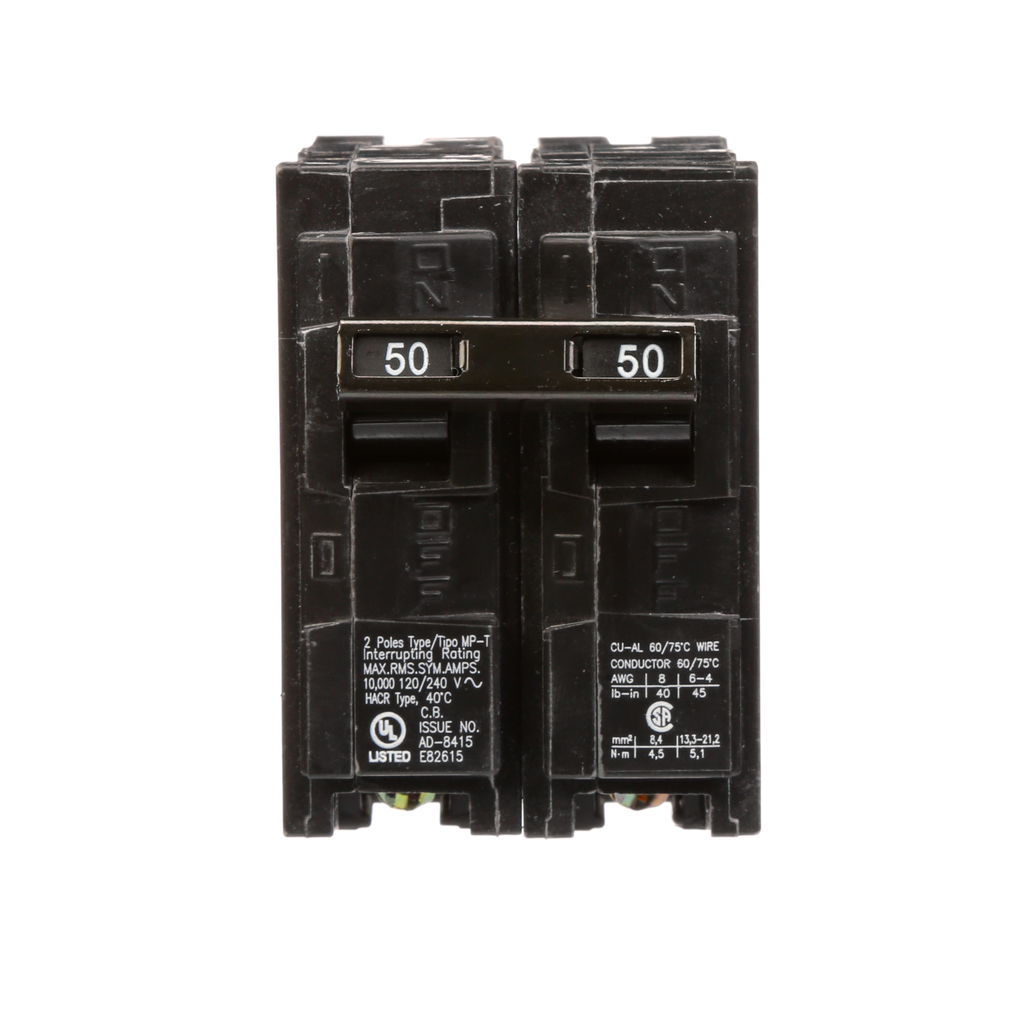 Siemens MP250 2-Pole 120/240 VAC 50 Amp 10 kA Plug-In Common Trip Circuit Breaker Siemens MP250 2-Pole 120/240 VAC 50 Amp 10 kA Plug-In Common Trip Circuit Breaker