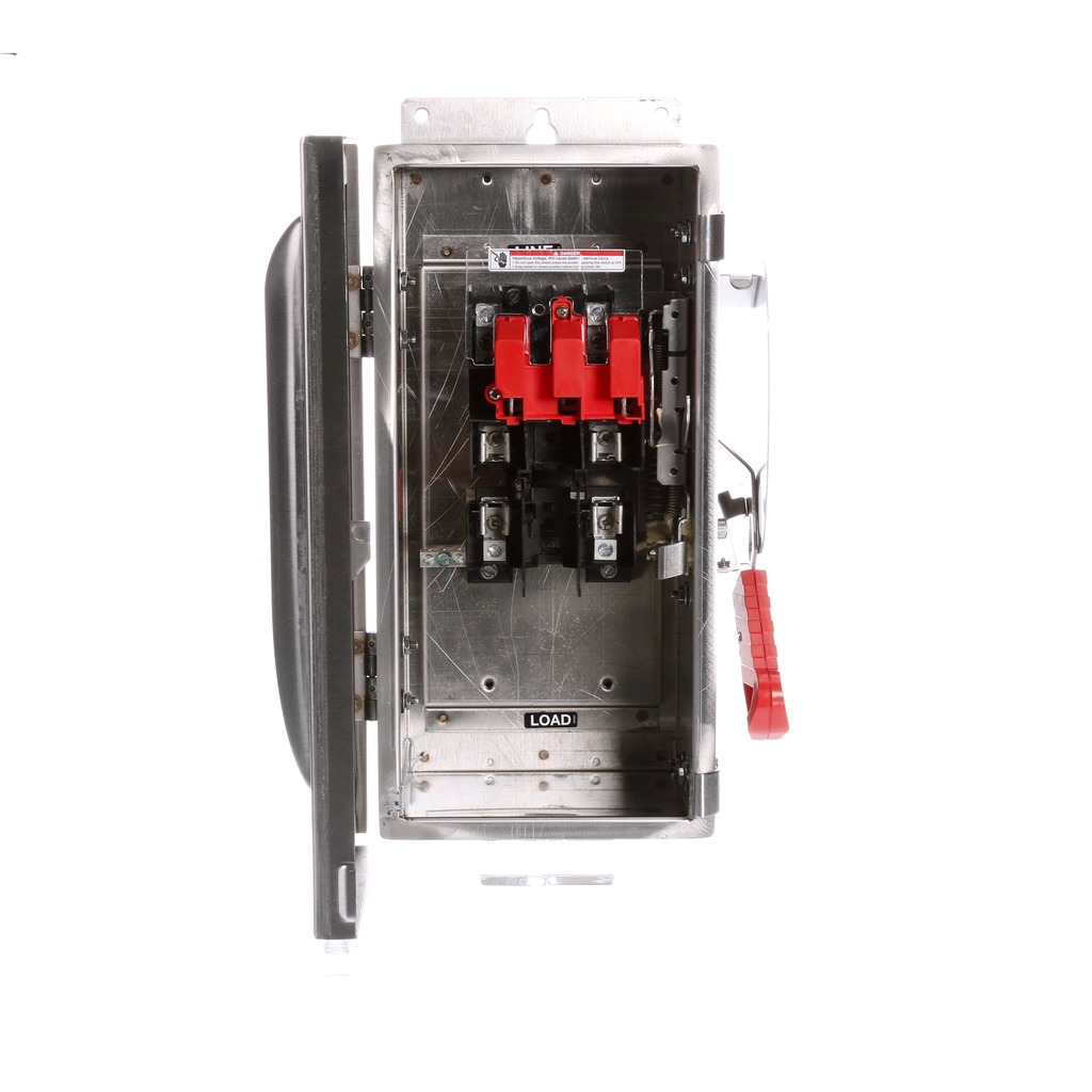Siemens Industry HF221S 240 VAC/250 VDC 30 Amp 2-Pole 2-Wire NEMA 4/4X Heavy Duty Fusible Safety Switch Siemens Industry HF221S 240 VAC/250 VDC 30 Amp 2-Pole 2-Wire NEMA 4/4X Heavy Duty Fusible Safety Switch