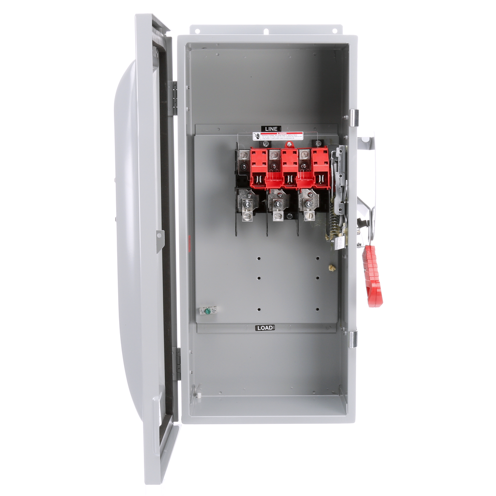 Siemens Industry HNF363JW 240/480/600 VAC 250/600 VDC 100 Amp 3-Pole 3-Wire NEMA 3R/3S/12 Heavy Duty Non-Fusible Safety Switch Siemens Industry HNF363JW 240/480/600 VAC 250/600 VDC 100 Amp 3-Pole 3-Wire NEMA 3R/3S/12 Heavy Duty Non-Fusible Safety Switch