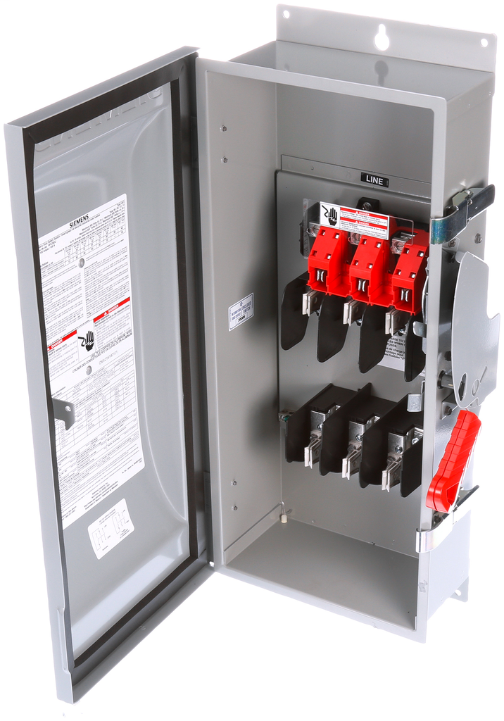 Siemens Industry HNF364J 240/480/600 VAC 250/600 VDC 200 Amp 3-Pole 3-Wire NEMA 3R/3S/12 Heavy Duty Non-Fusible Safety Switch Siemens Industry HNF364J 240/480/600 VAC 250/600 VDC 200 Amp 3-Pole 3-Wire NEMA 3R/3S/12 Heavy Duty Non-Fusible Safety Switch