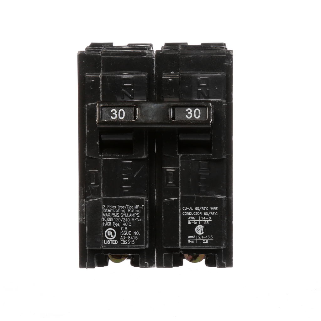 Siemens MP230 2-Pole 120/240 VAC 30 Amp 10 kA Plug-In Common Trip Circuit Breaker Siemens MP230 2-Pole 120/240 VAC 30 Amp 10 kA Plug-In Common Trip Circuit Breaker