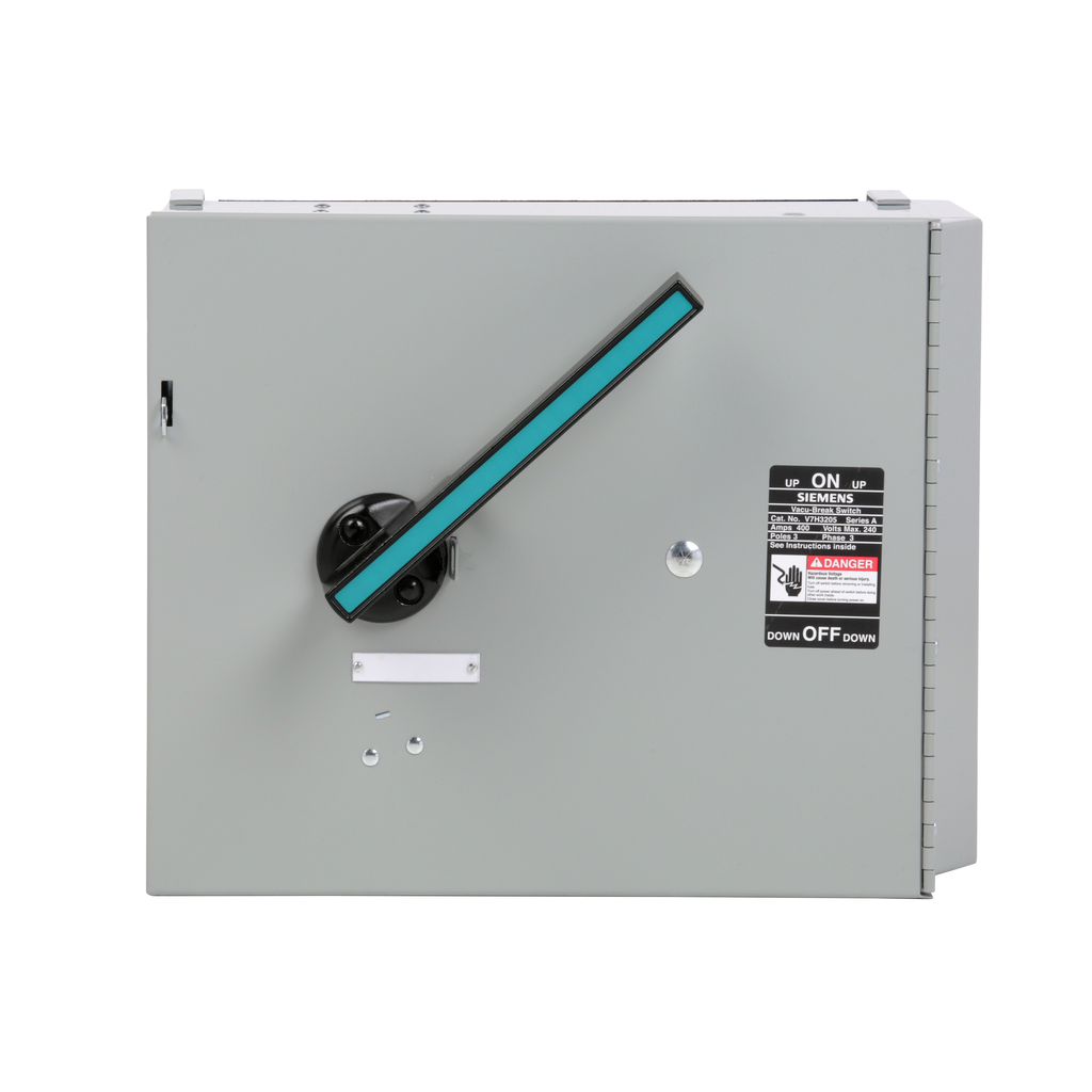 Siemens Industry V7H3205 240 VAC 400 Amp 50 Hp 1/0 AWG to 500 MCM 3-Pole Single Disconnect Switch Siemens Industry V7H3205 240 VAC 400 Amp 50 Hp 1/0 AWG to 500 MCM 3-Pole Single Disconnect Switch
