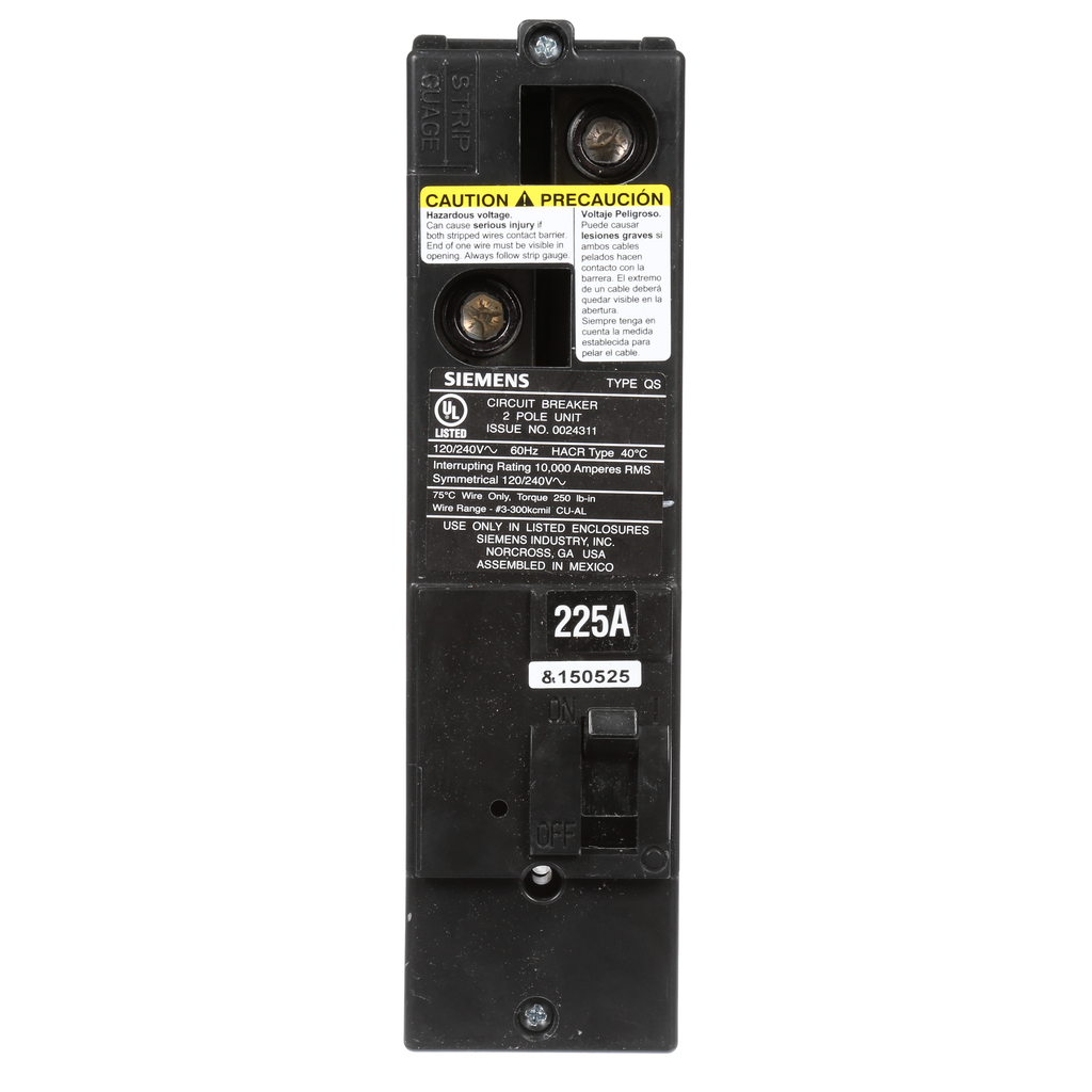 S-A QS2225 BREAKER 225A 2P 120/240V S-A QS2225 BREAKER 225A 2P 120/240V