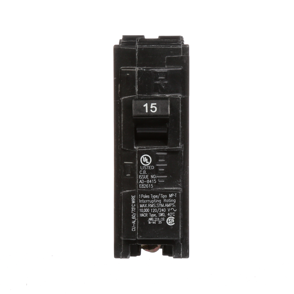 Siemens MP115 1-Pole 120 VAC 15 Amp 10 kA Plug-In Circuit Breaker Siemens MP115 1-Pole 120 VAC 15 Amp 10 kA Plug-In Circuit Breaker