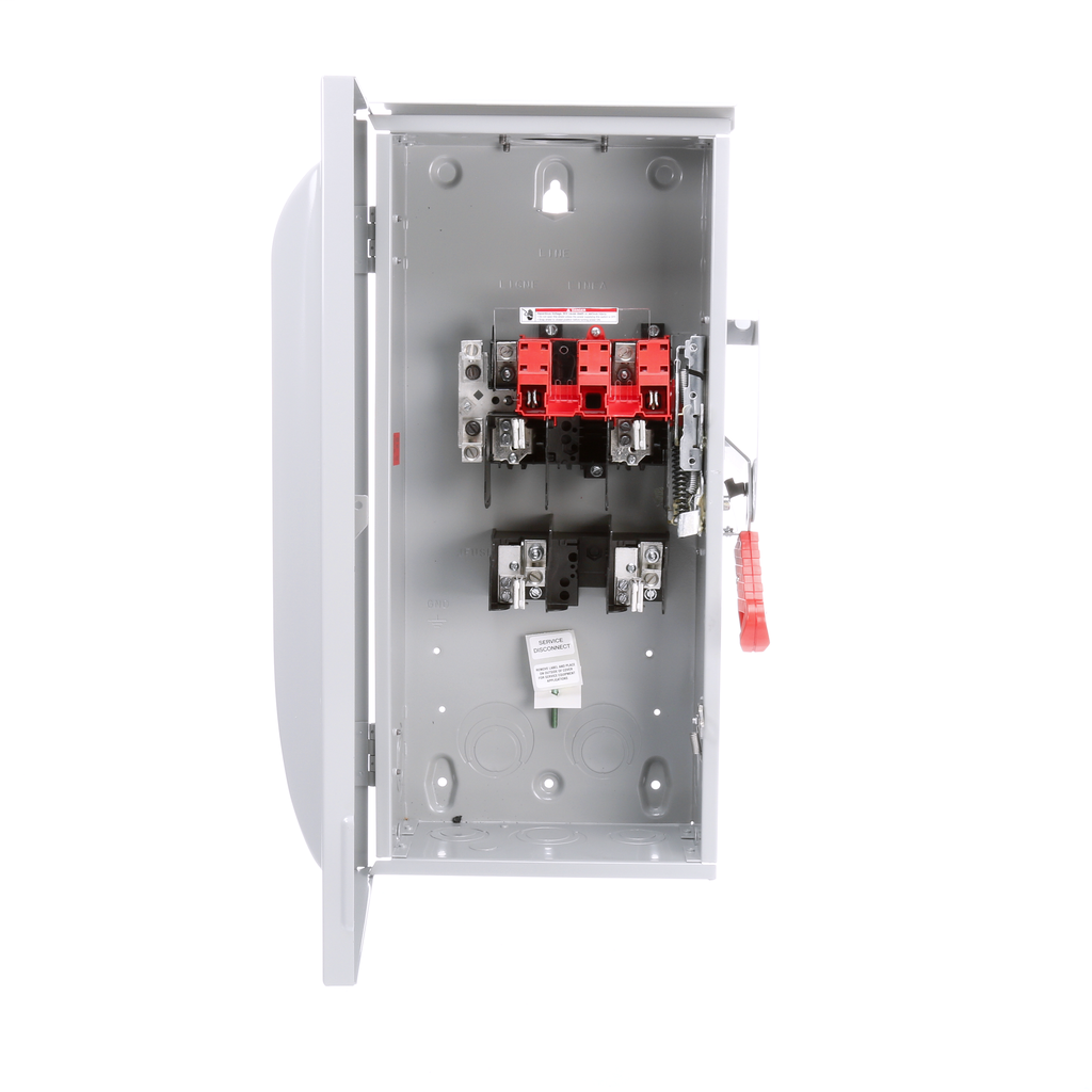 Siemens Industry HF223NR 240 VAC/250 VDC 100 Amp 2-Pole 3-Wire NEMA 3R Heavy Duty Fusible Safety Switch Siemens Industry HF223NR 240 VAC/250 VDC 100 Amp 2-Pole 3-Wire NEMA 3R Heavy Duty Fusible Safety Switch
