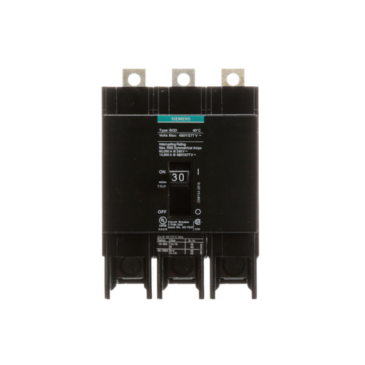 Product image for Siemens BQD330 3-Pole 30 Amp 480 VAC 14 kA Circuit Breaker