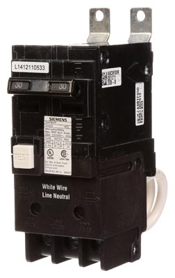 Siemens Industry BF230 2-Pole 30 Amp 120/240 Volt 10 K 5 mA Circuit Breaker Siemens Industry BF230 2-Pole 30 Amp 120/240 Volt 10 K 5 mA Circuit Breaker