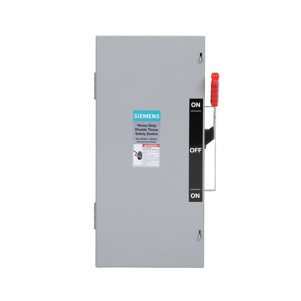 Siemens Industry DTNF362 600 VAC 60 Amp 3-Pole 3-Wire NEMA 1 Heavy Duty Non-Fusible Safety Switch Siemens Industry DTNF362 600 VAC 60 Amp 3-Pole 3-Wire NEMA 1 Heavy Duty Non-Fusible Safety Switch