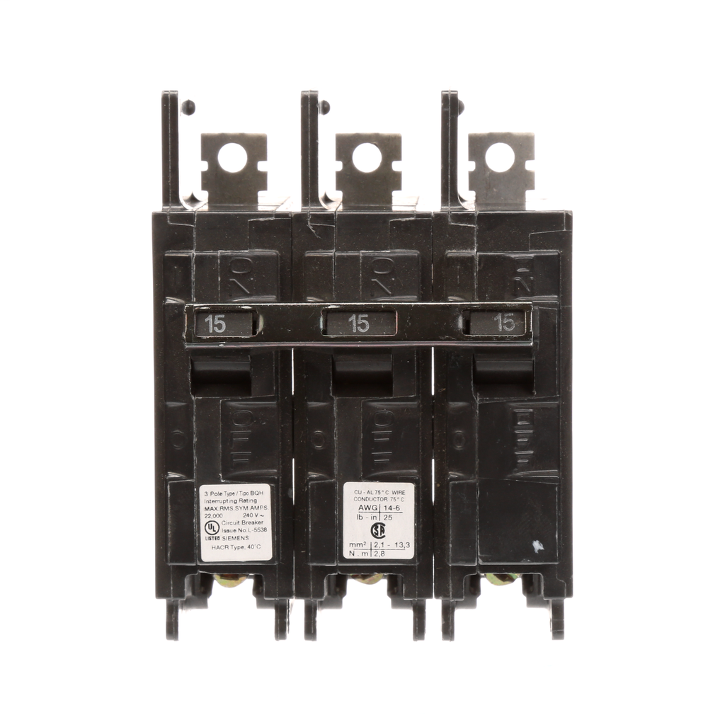 Siemens Ca BQ3B015H DISJ BQH,TM,3P, Siemens Ca BQ3B015H DISJ BQH,TM,3P,