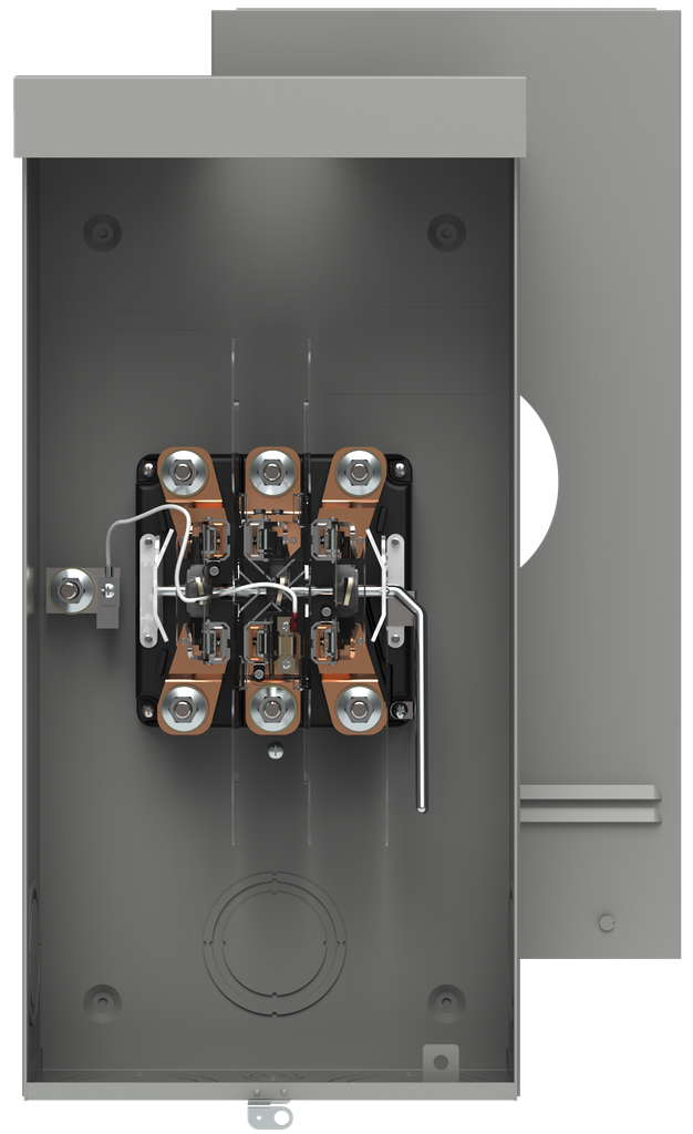 Product image for Siemens S47707-01NU 600 VAC 320 Amp 3-Phase 4-Wire 7-Jaw 1-Position Lever Bypass Ringless Meter Mounting Equipment