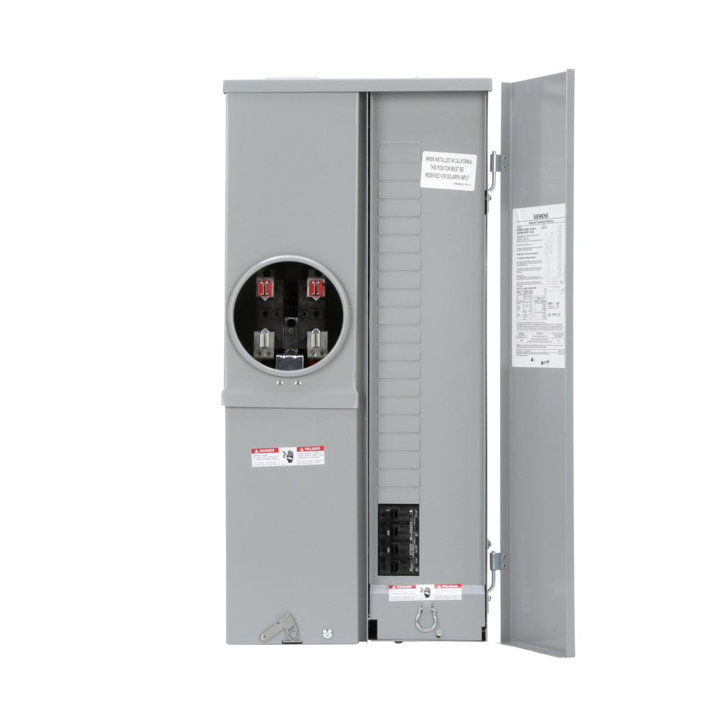 Siemens Industry MC2040B1200ESC 120/240 VAC 200 Amp 1-Phase 3-Wire Ring Type Combination Meter Load Center Siemens Industry MC2040B1200ESC 120/240 VAC 200 Amp 1-Phase 3-Wire Ring Type Combination Meter Load Center