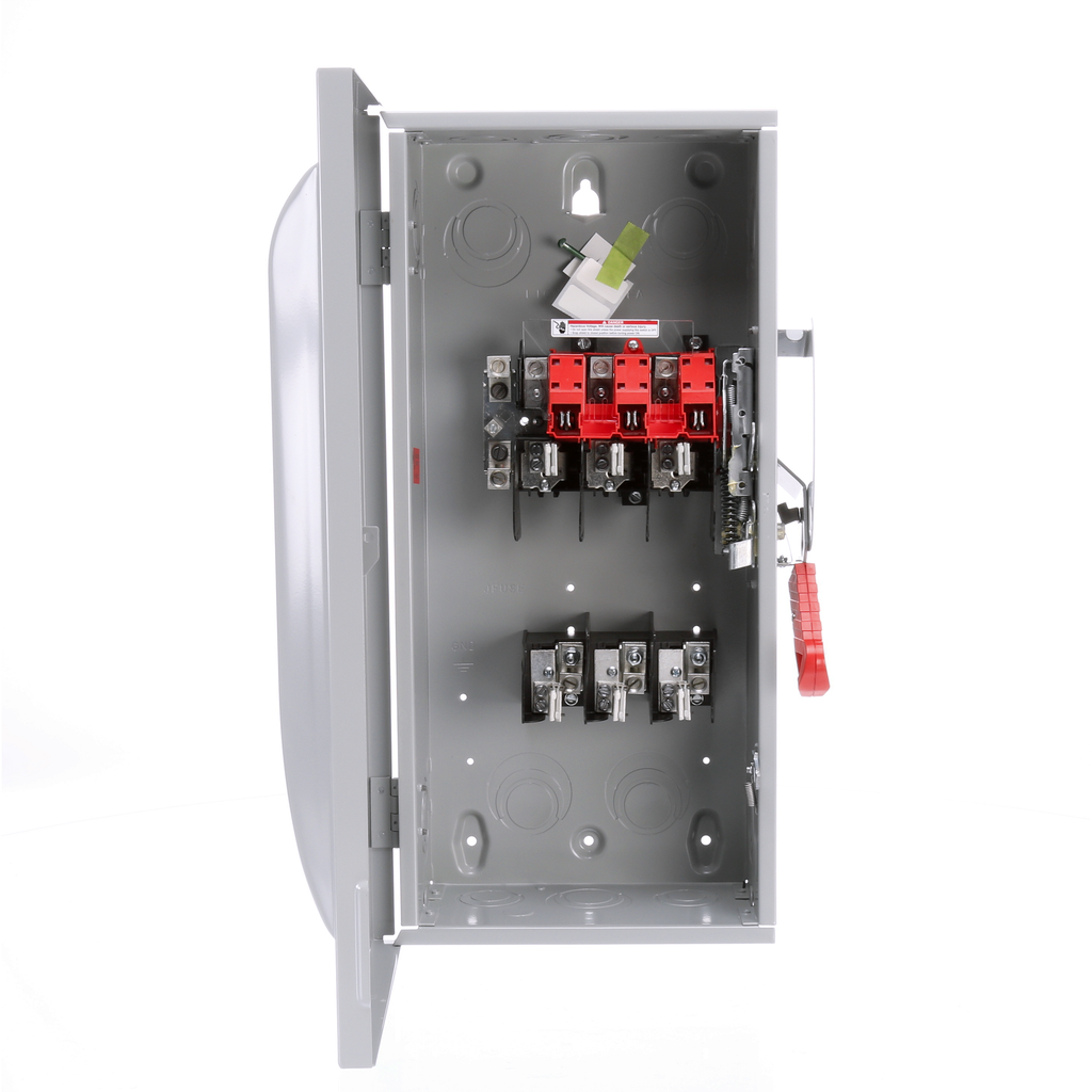 Siemens Industry HF363N 480/600 VAC/250/600 VDC 100 Amp 3-Pole 4-Wire NEMA 1 Heavy Duty Fusible Safety Switch Siemens Industry HF363N 480/600 VAC/250/600 VDC 100 Amp 3-Pole 4-Wire NEMA 1 Heavy Duty Fusible Safety Switch
