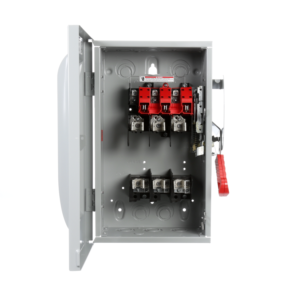 Siemens Industry HF362 480/600 VAC 250/600 VDC 60 Amp 3-Pole 3-Wire NEMA 1 Heavy Duty Fusible Safety Switch Siemens Industry HF362 480/600 VAC 250/600 VDC 60 Amp 3-Pole 3-Wire NEMA 1 Heavy Duty Fusible Safety Switch