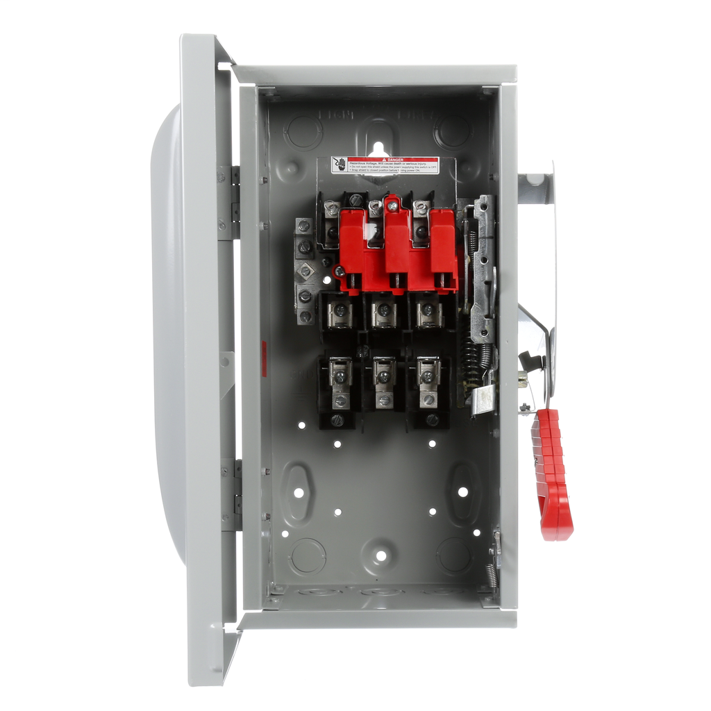 Siemens Industry HF321N 240 VAC/250 VDC 30 Amp 3-Pole 4-Wire NEMA 1 Heavy Duty Fusible Safety Switch Siemens Industry HF321N 240 VAC/250 VDC 30 Amp 3-Pole 4-Wire NEMA 1 Heavy Duty Fusible Safety Switch
